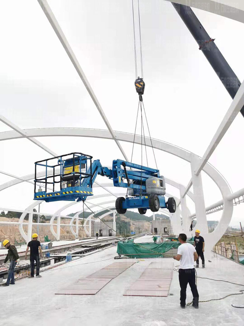 清遠(yuǎn)磁懸浮項目蓮湖車站鋼-膜結(jié)構(gòu)工程鋼結(jié)構(gòu)防火涂料完工 清遠(yuǎn)磁懸浮項目蓮湖車站鋼-膜結(jié)構(gòu)工程鋼結(jié)構(gòu)防火涂料完工