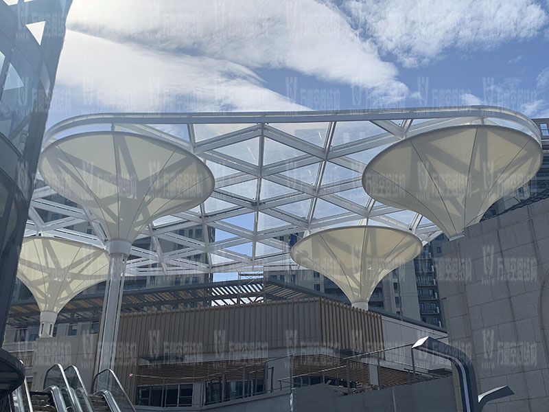 萬豪空間結(jié)構(gòu)員工到臺州大板橋ETFE氣枕天幕項目、溫州鐵定溜溜樂園ETFE天幕及PTFE景觀傘膜結(jié)構(gòu)工項目學習交流