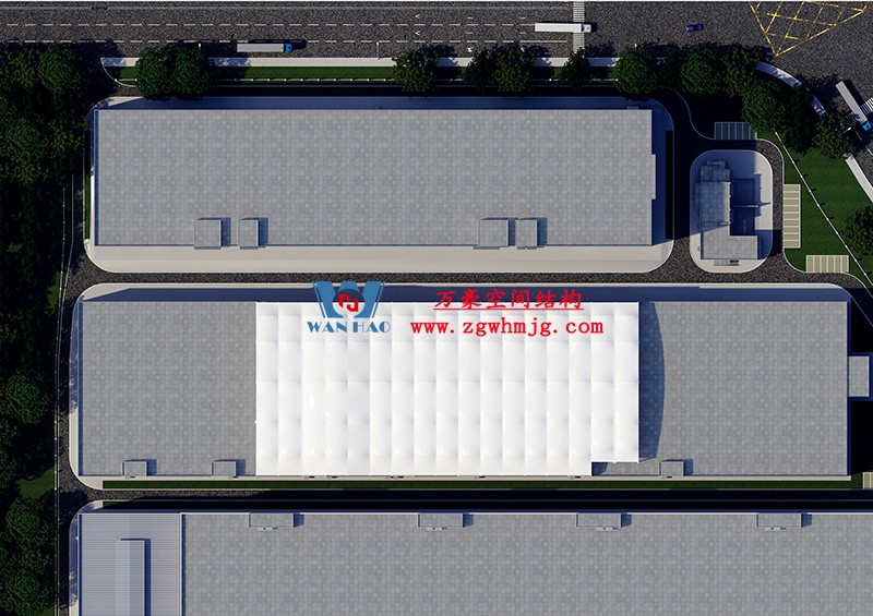 浙江真愛毯業(yè)科技有限公司廠房三屋面膜結(jié)構(gòu)工程開始施工