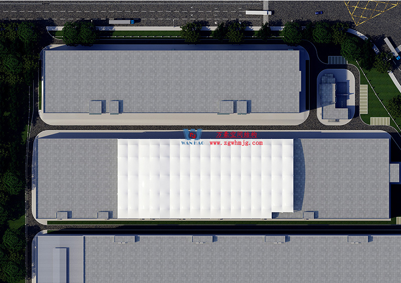 浙江真愛毯業(yè)科技有限公司廠房三屋面膜結構工程完工大吉！