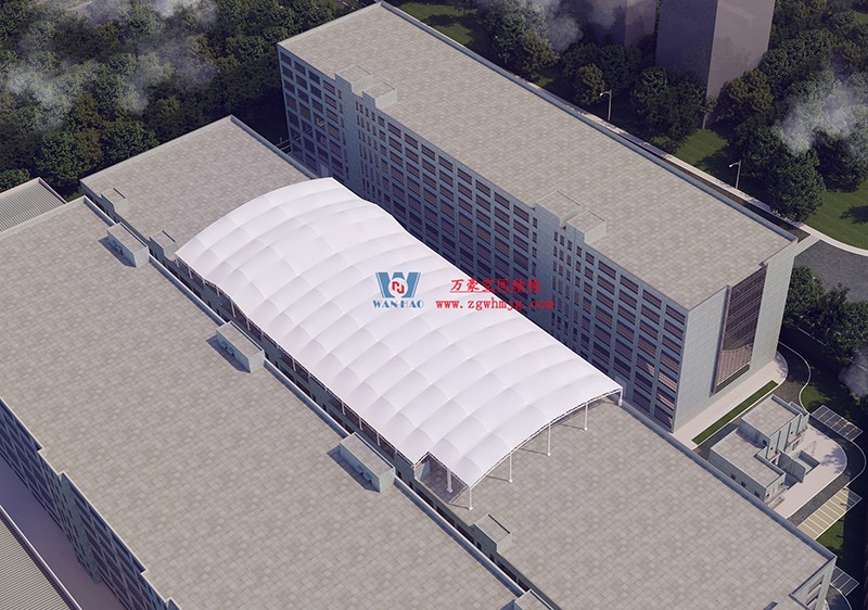 浙江真愛毯業(yè)科技有限公司廠房三屋面膜結構工程完工大吉！