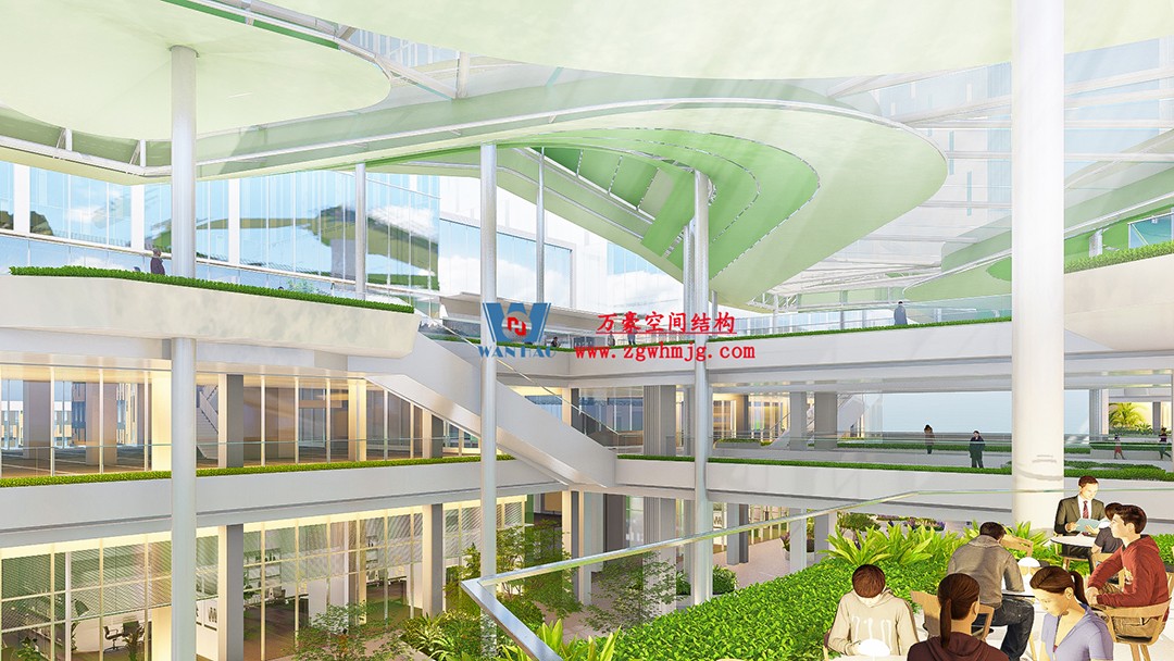 博多森谷項(xiàng)目中庭etfe膜結(jié)構(gòu)工程