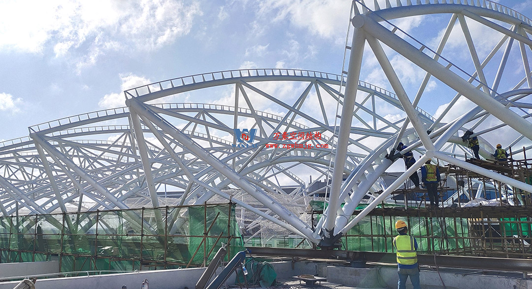 工程進(jìn)度全速推進(jìn)，PTFE膜材張拉在即！