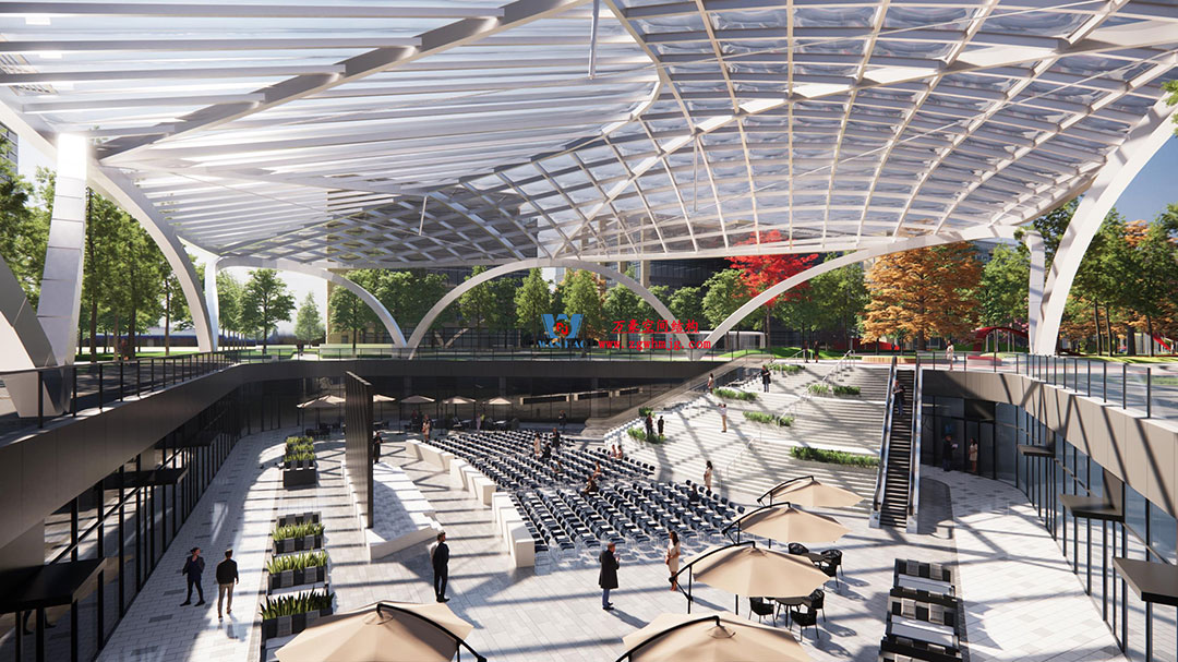 ETFE氣枕膜與雙曲面空間網(wǎng)殼結構結合是什么樣？一起來一睹真容