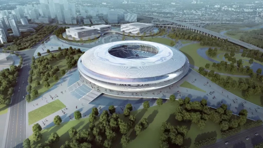 成都大運(yùn)會(huì)主場(chǎng)館進(jìn)入鋼結(jié)構(gòu)施工，“飛碟”造型顯雛形