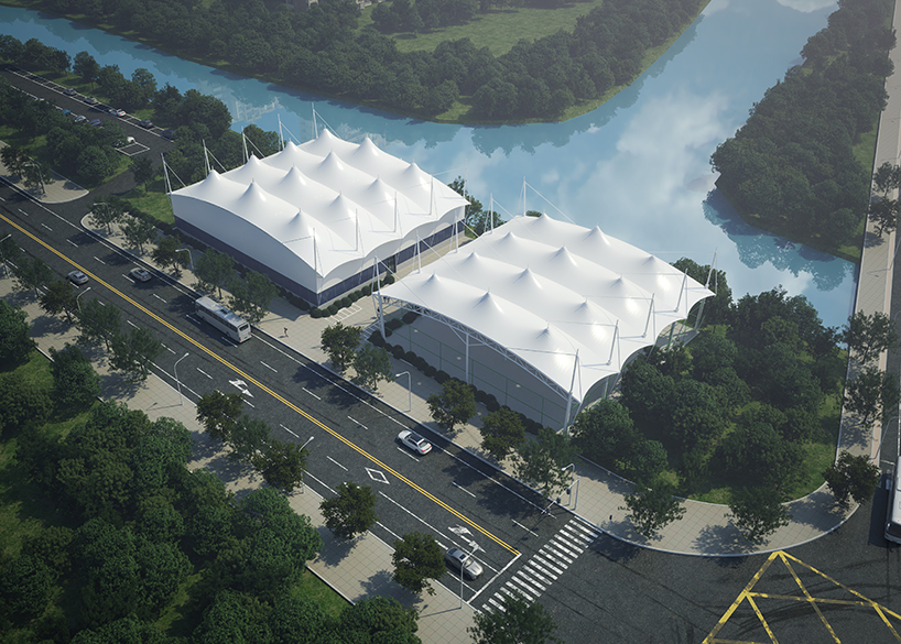 溫州惠民路西側(cè)綠地球場PTFE膜結(jié)構(gòu)項目