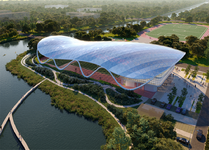 上海工程技術(shù)大學(xué)松江校區(qū)風(fēng)雨操場(chǎng)ETFE膜結(jié)構(gòu)