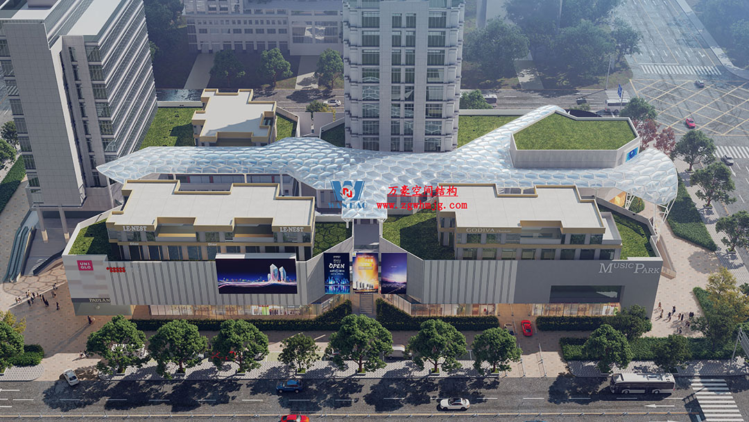 已完工，這個ETFE氣枕商業(yè)天幕閃亮登場！