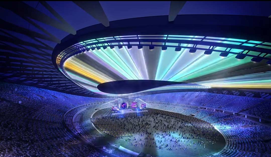 太湖之畔，華燈初上|無錫奧體中心施工加速